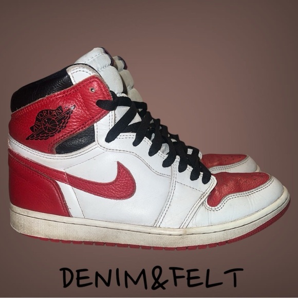 Mens Jordan 1 Retro High OG Heritage - Red/White/Black | PRELOVED!!👟👟 - Picture 3 of 7